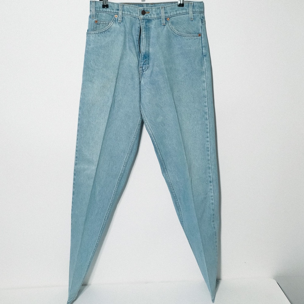 Levi's 550 Relaxed Tapered Jeans Women W34 L34 Light Wash Blue Vintage